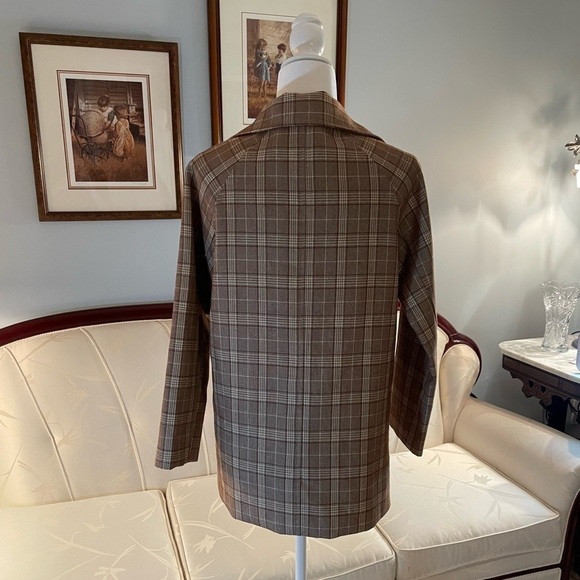 Plaid Oversized Brown Blazer Size Small - Picture 8 of 9